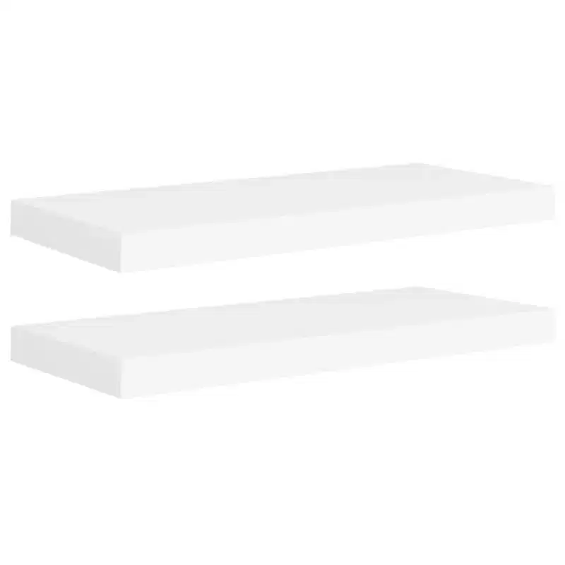 Wall Shelf Set of 2 White Honeycomb MDF, metal