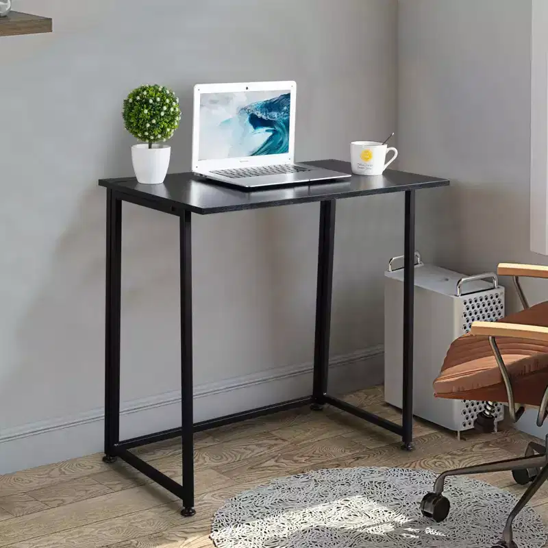 Karl Home Simple Collapsible Metal Computer Desk Black