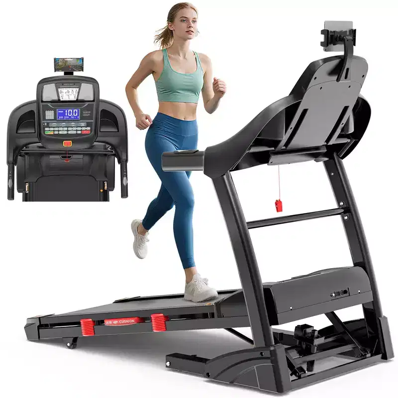 4.8HP Folding Incline Treadmill for Home Use with 64 Preset Programs, APP Control, 12MPH, Blutooth Speakers