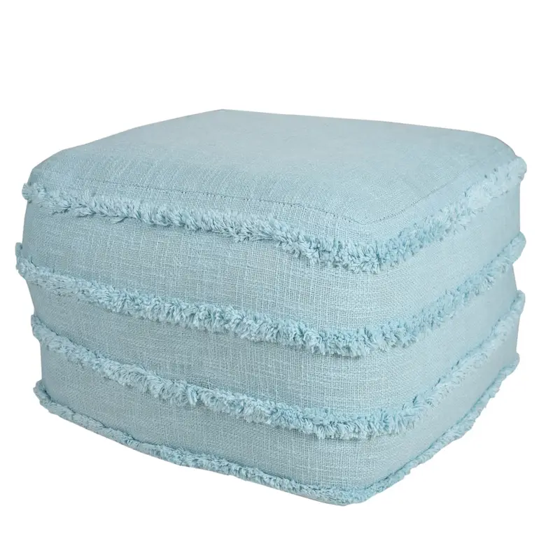 Sevita Solid Textured Stripe Pouf Ottoman