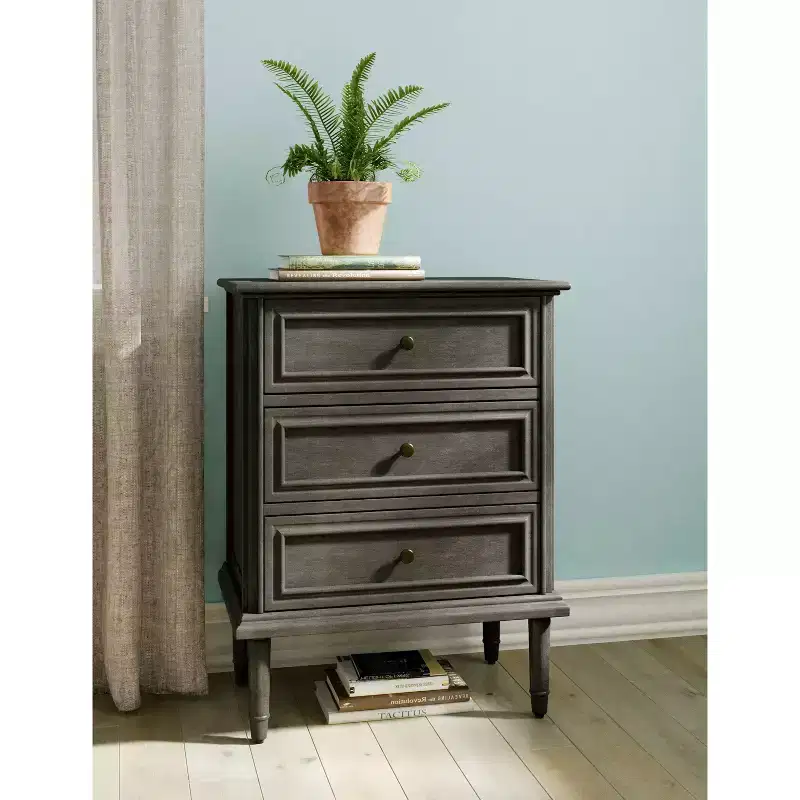 Webster 3 Drawer Storage Cabinet Dark Gray - Finch: Pine Frame, Traditional Style, No Shelves