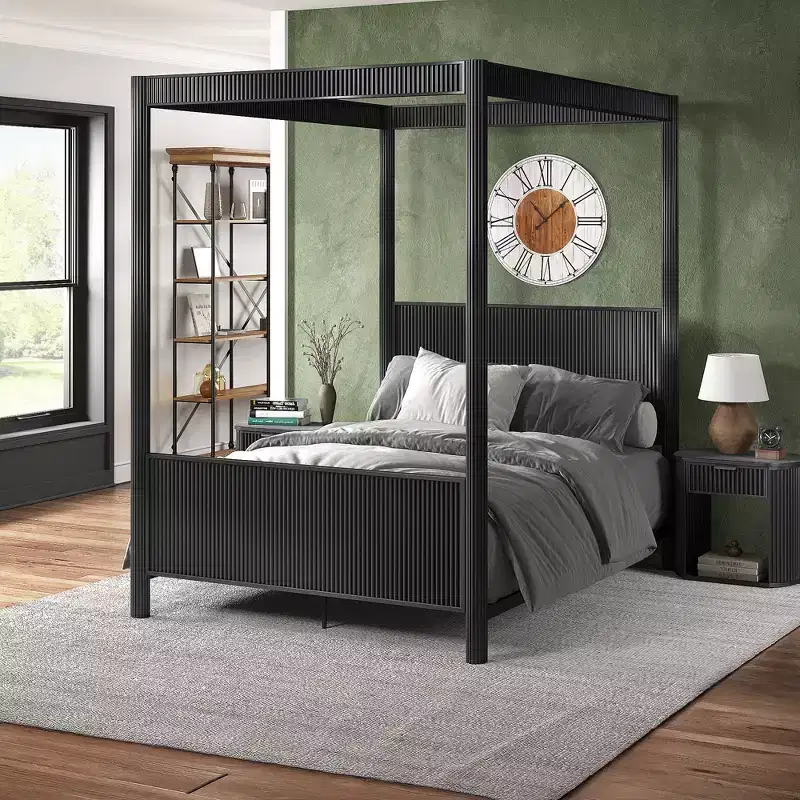Shirley Bed & Nightstand Bedroom Set - Black - iNSPIREQ