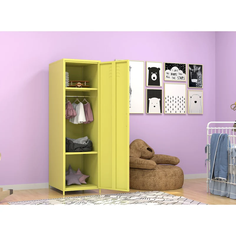 Yellow Steel Cabinet for children school space
