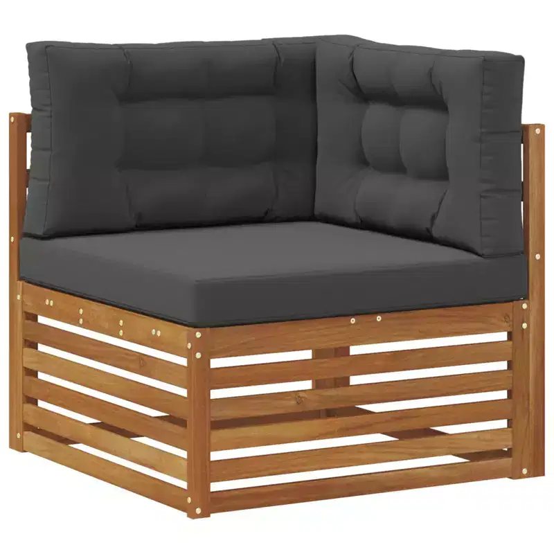 vidaXL Outdoor Corner sofa Solid Acacia Wood Natural