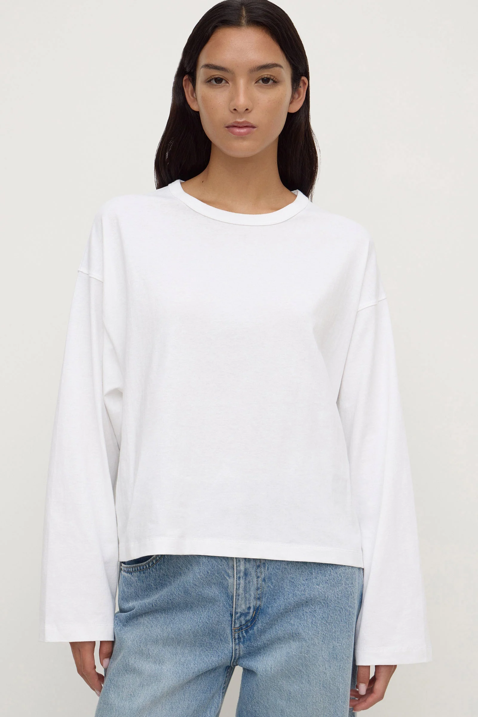 White Wide Sleeve Cotton Tee