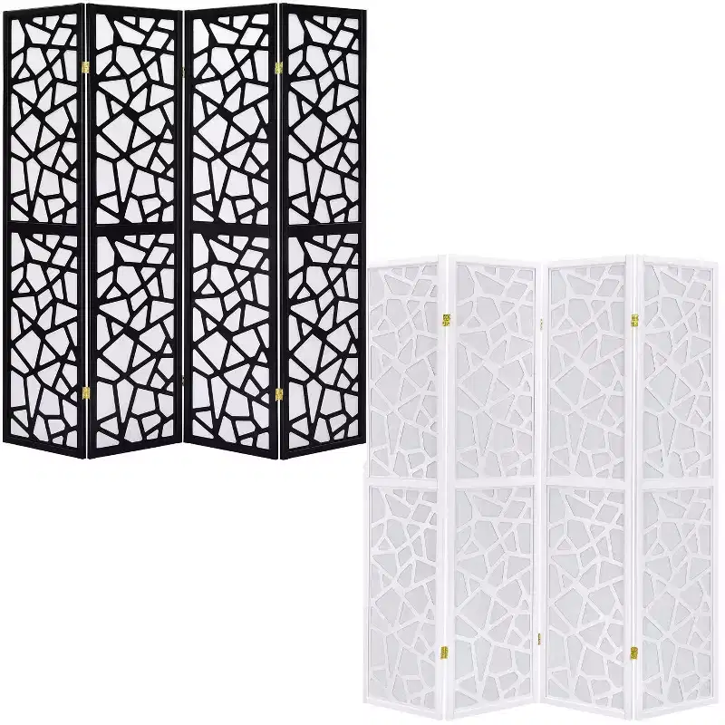 Room Divider with Mosaic Cuts - 4 Panel Folding Screen