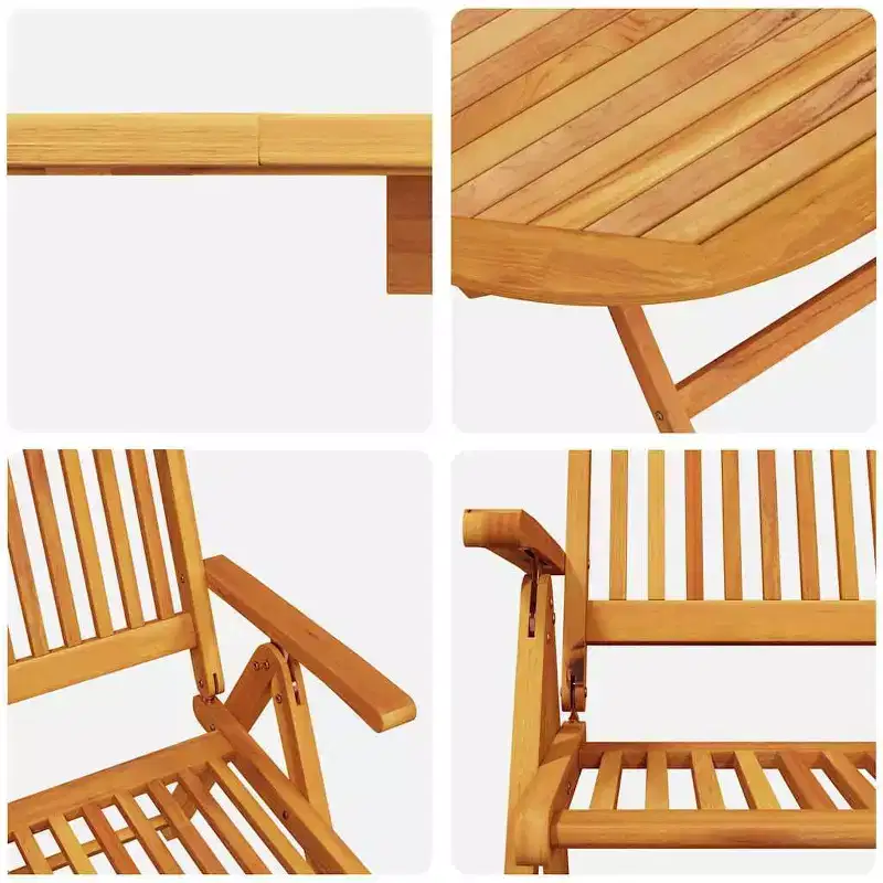 vidaXL Garden Dining Set Folding 5 pcs Solid Acacia Wood