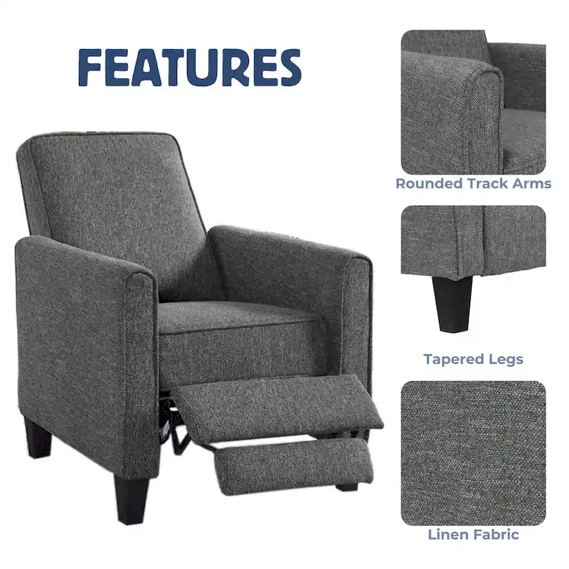 Traditional Fabric Welted Padded Recliner Chair