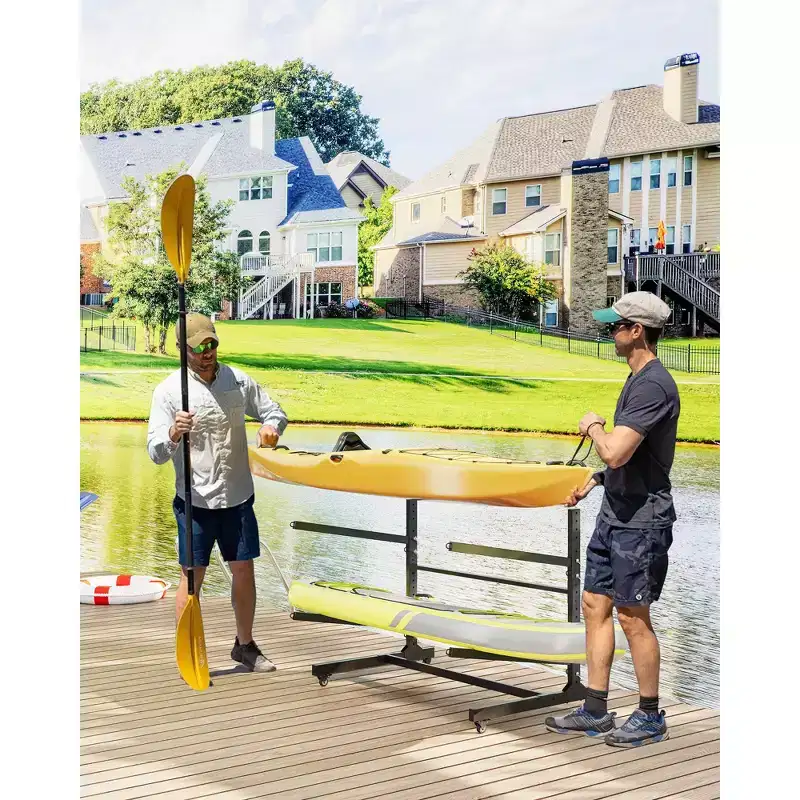Kayak Storage Rack, Heavy Duty Freestanding Kayak Rack for Storage, Kayak Stand Adjustable for Kayak, Canoe, Surfboard and Paddle Board