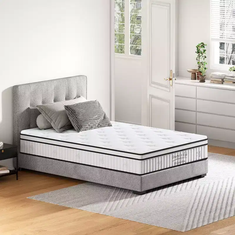 Whisen 12 Queen Hybrid Mattress with Memory Foam, Pocket Innerspring, Medium Firm