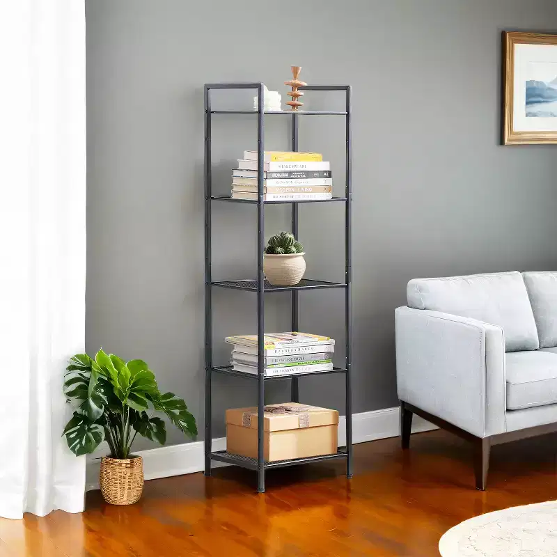 5-Tier Storage Rack with Adjustable Shelves for Bathroom, Living Room, Balcony & Kitchen