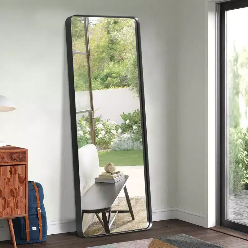 71x31 Rectangle Full-Body Mirror, Black Alloy Aluminium Full Length Mirror, Vanity Mirror for Bathroom, Bedroom Entryway, Living/Dressing Room