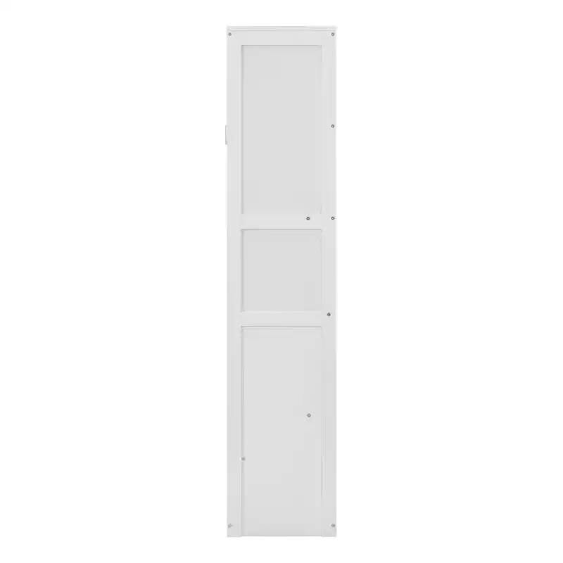 Full/Queen Murphy Bed with Built-In Shelves White/Gray
