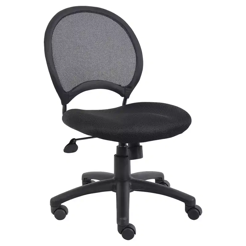 Mesh Chair Black - Boss Office Products: Ergonomic Design, Pneumatic Height Adjustment, Nylon Base