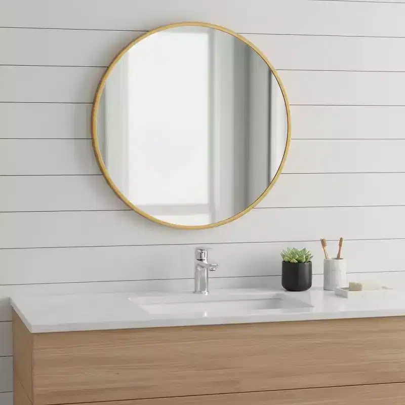 20 Gold Aluminum Round Framed Bathroom Vanity Mirror