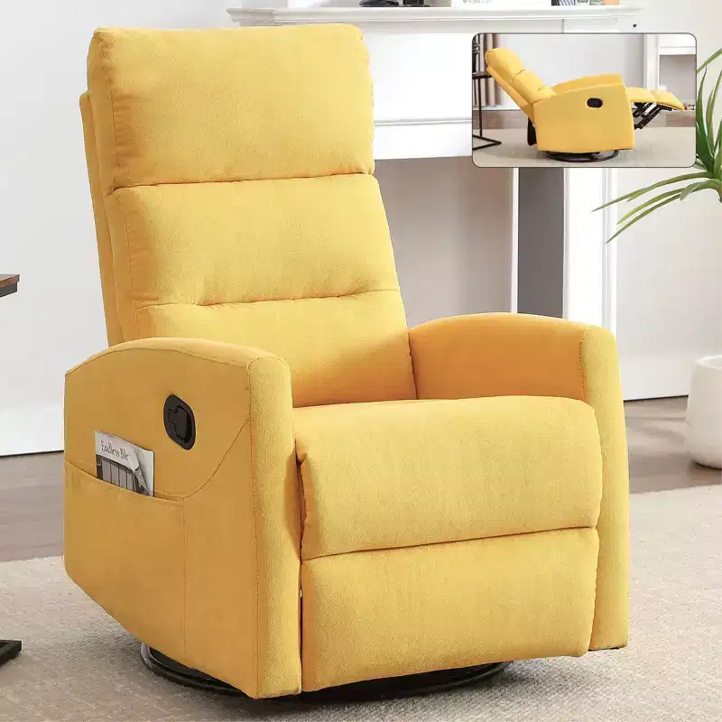360 Swivel Rocking Recliner Chair, Upholstered Fabric Accent Chair