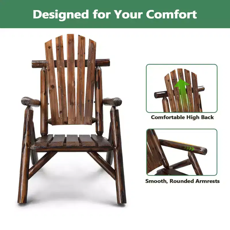 Karl Home | Rustic Solid Wood Patio Dining Chair