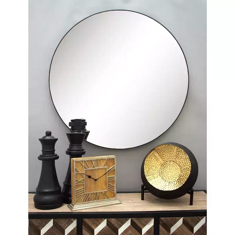 36 Contemporary Wood Round Wall Mirror - Olivia & May