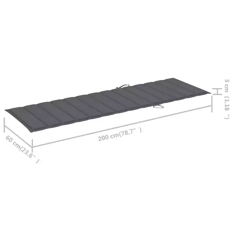 vidaXL Sun Lounger Natural bamboo, (cushions)