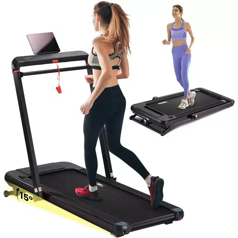 2-in-1 Under Desk Treadmill with Auto Incline, Walking Pad & Jogging Machine, Remote Control, LED Display, Portable Walking Treadmill for Home Use