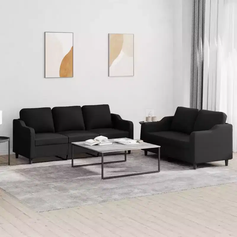 2-Piece Fabric Sofa Set with Cushions