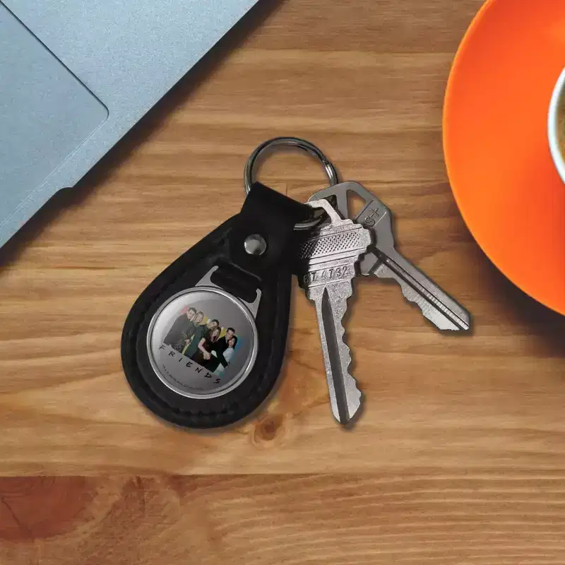 Friends Its All About Friends Black Leather Keychain