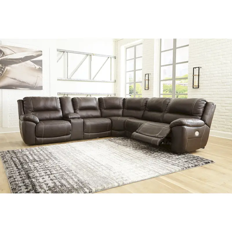 6-Piece Power Reclining Sectional - 136W x 123D x 43H