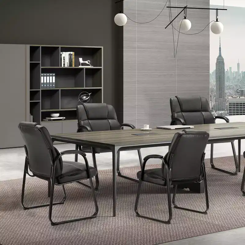 Waiting Room Chairs 1P Big and Tall PU Leather Office Desk Guest Chair with Padded Arms for Elderly Home Reception Area Conference Room