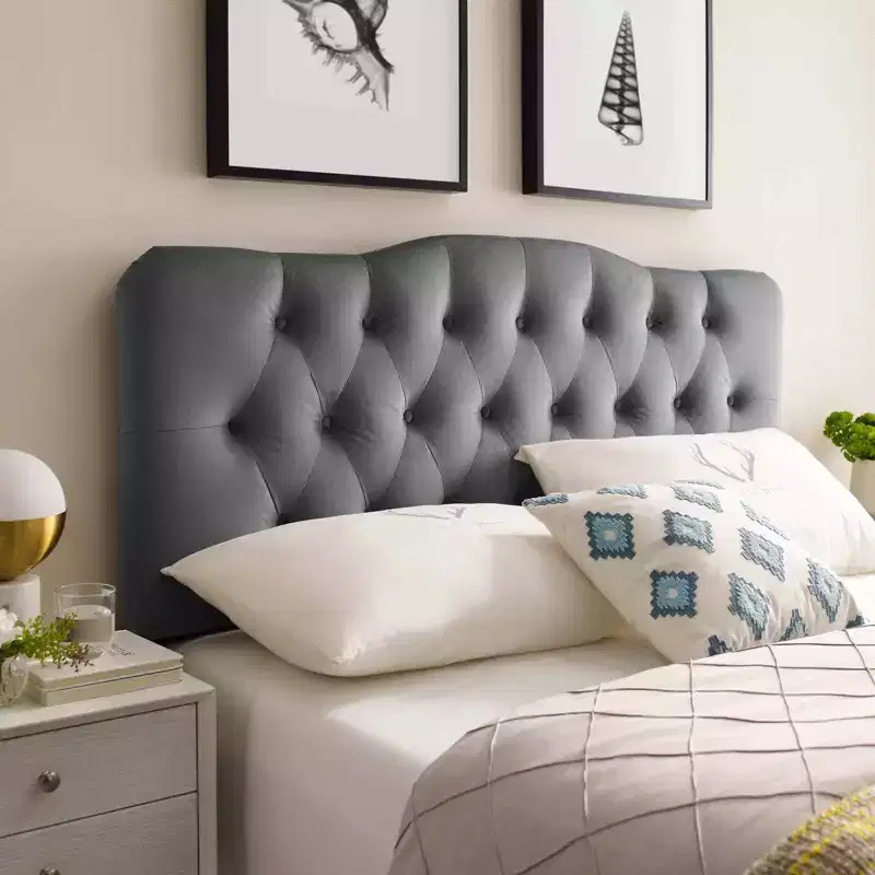 Queen Diamond Tufted Performance Velvet Headboard