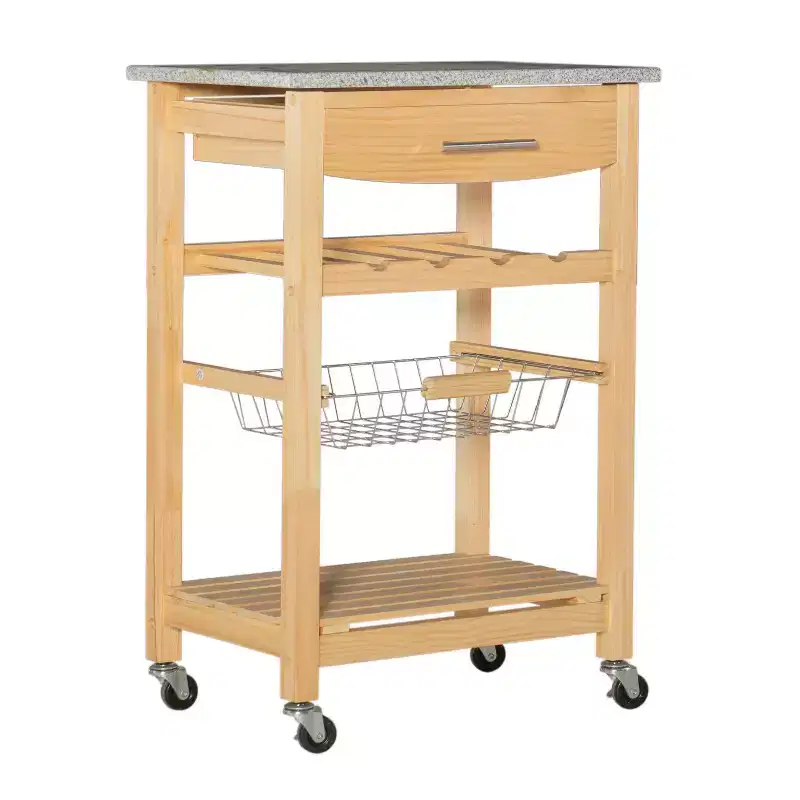 Roger Kitchen Island Granite Top - Linon