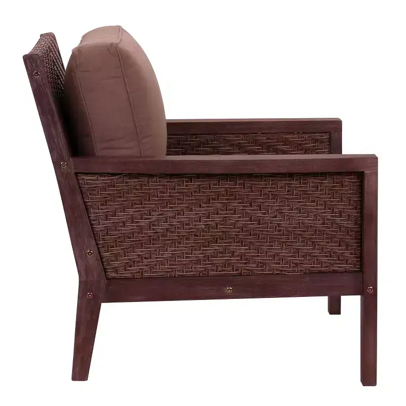 Courtyard Casual Buena Vista II Club Chair Stained Eucalyptus Wood KD Sunbrella Fabric
