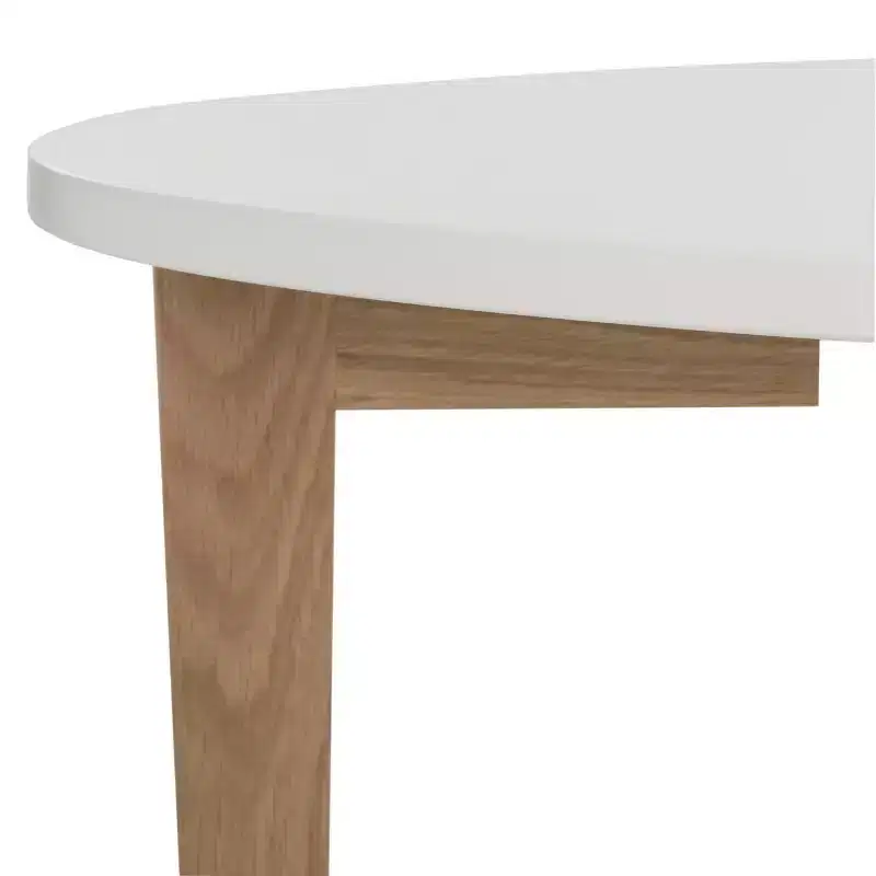 Woodruff Oval Coffee Table - White/Oak
