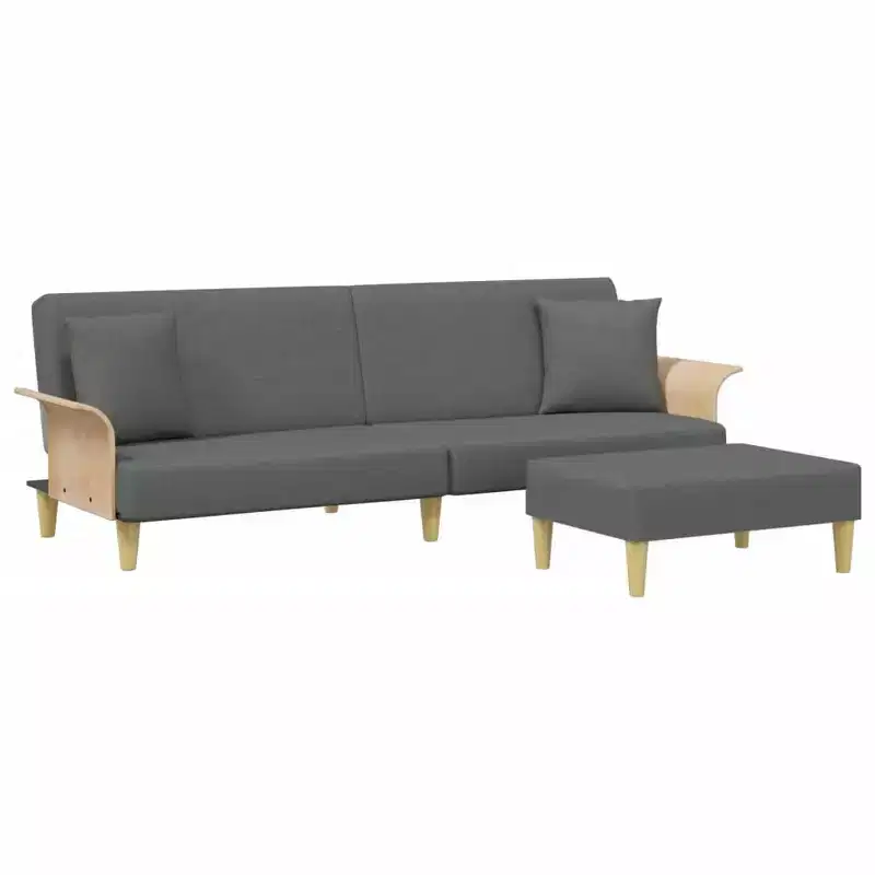 2-Seater Sofa Bed - Dark Gray Velvet