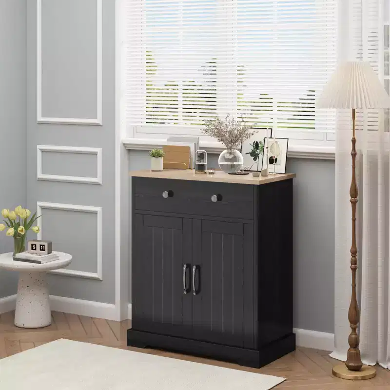 Kitchen Storage Cabinet,Modern Buffet Cabinet with Storage, Coffee Bar with 2 Drawers and 2 Doors,Floor Sideboard Buffet for Living Room, Dining Room