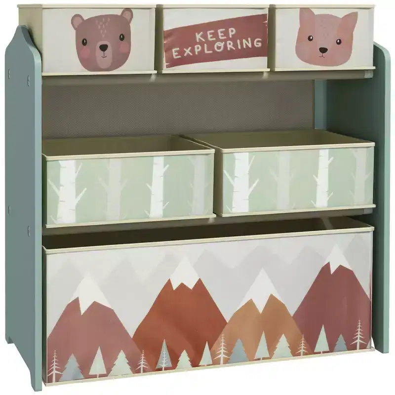 Toy Organizer with 6 Storage Bins, Kids Storage Unit for Bedroom, Kids Room, 25 x 12 x 26