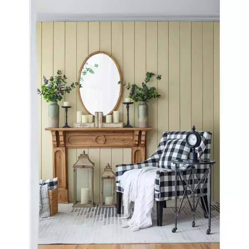 Okak Farmhouse Various Shapes Decorative Wall Mirror for Entryway,Bathroom,Solid Wood Home Decor Vanity Mirror for Bedroom