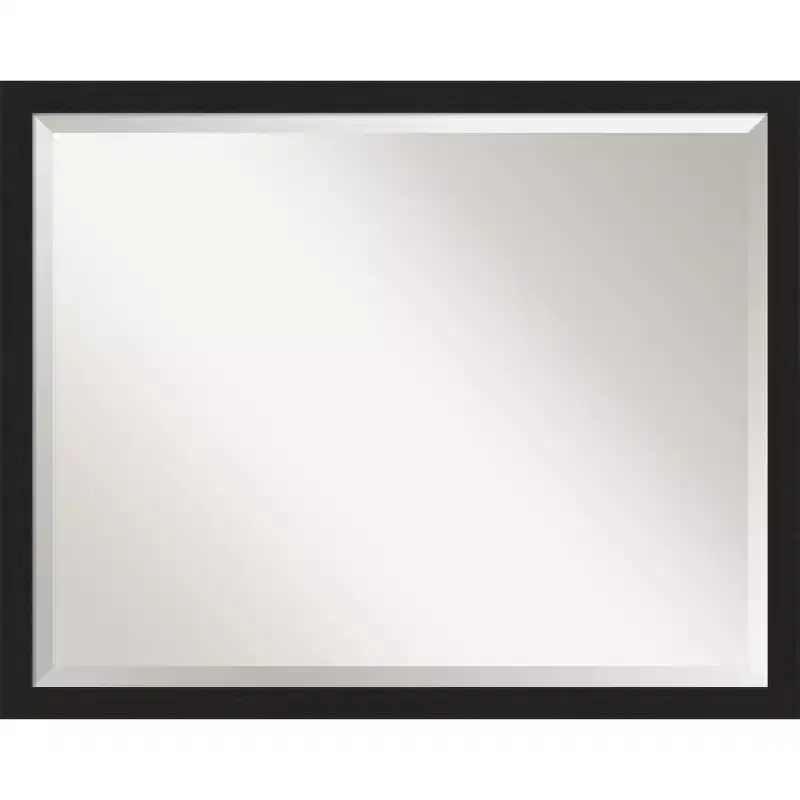 Narrow Brushed Framed Bathroom Vanity Wall Mirror Black