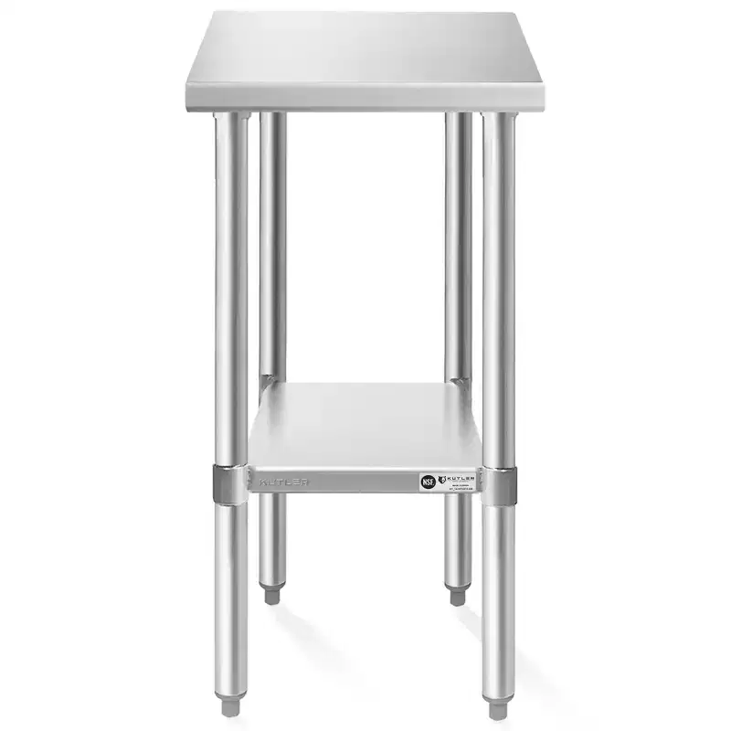 KUTLER Stainless Steel Table for Work and Prep, NSF Heavy Duty Commercial Kitchen Table for Restaurant