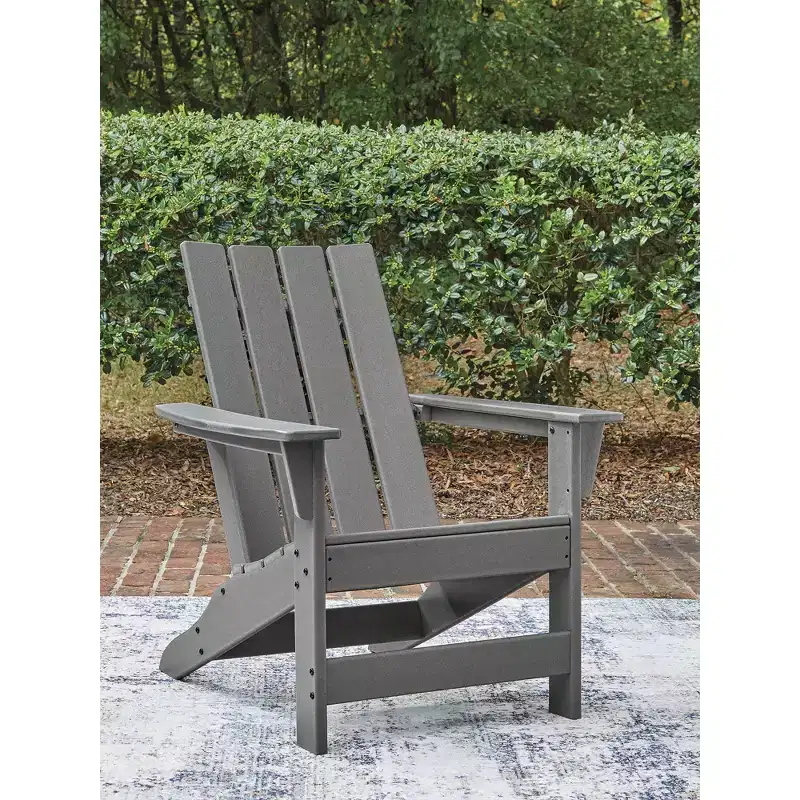 Signature Design by Ashley Lone View Bay Adirondack Chair, Outdoor Patio Chair, Gray MEGA-TUFF HDPE