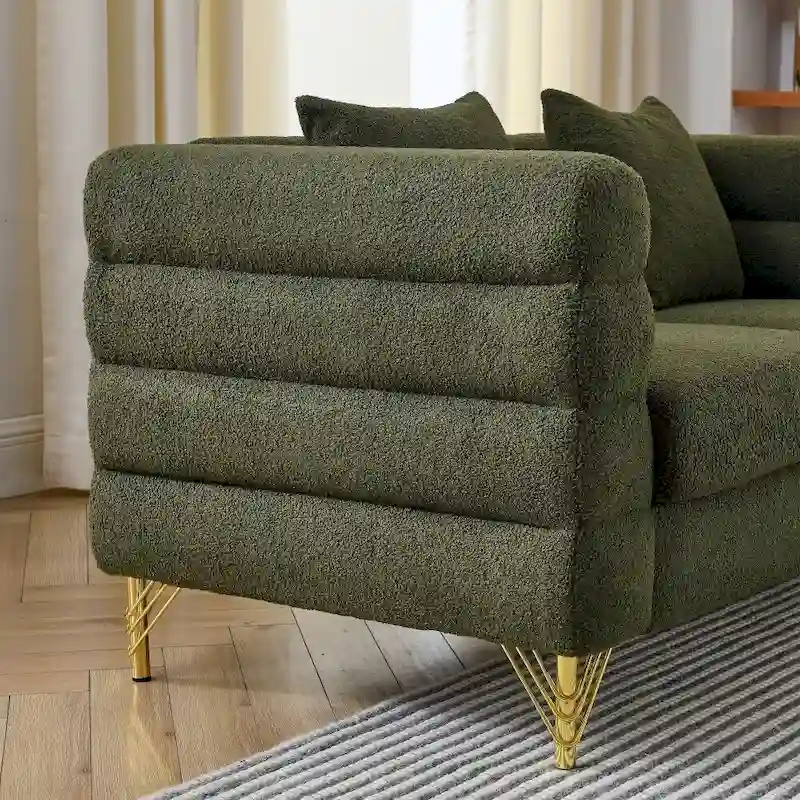 Fabric 3-seater Sofa with 3 Pillows