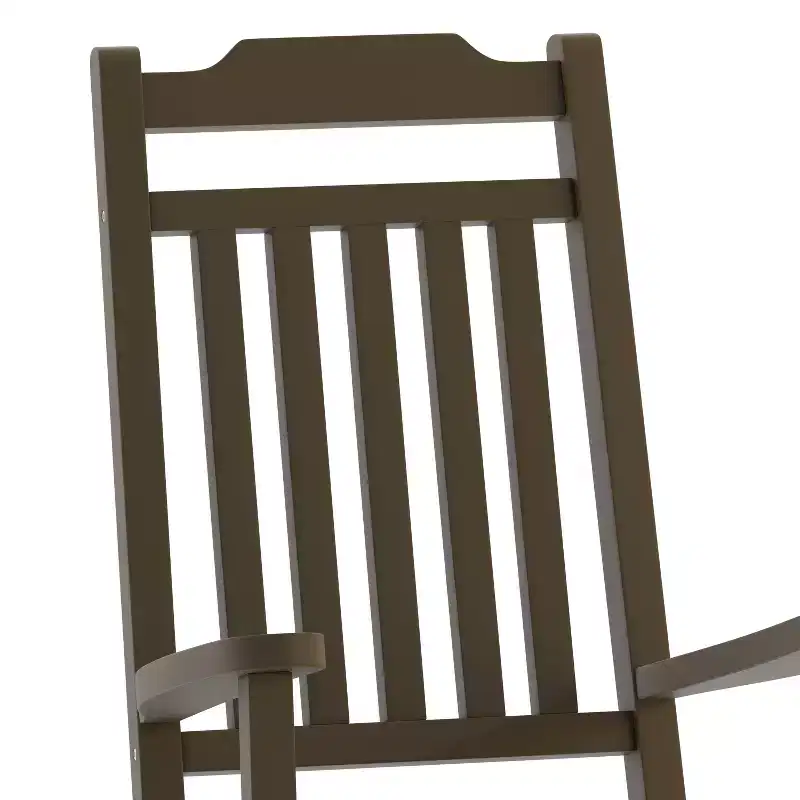 Emma and Oliver All-Weather Rocking Chair in Faux Wood - Patio and Backyard Furniture