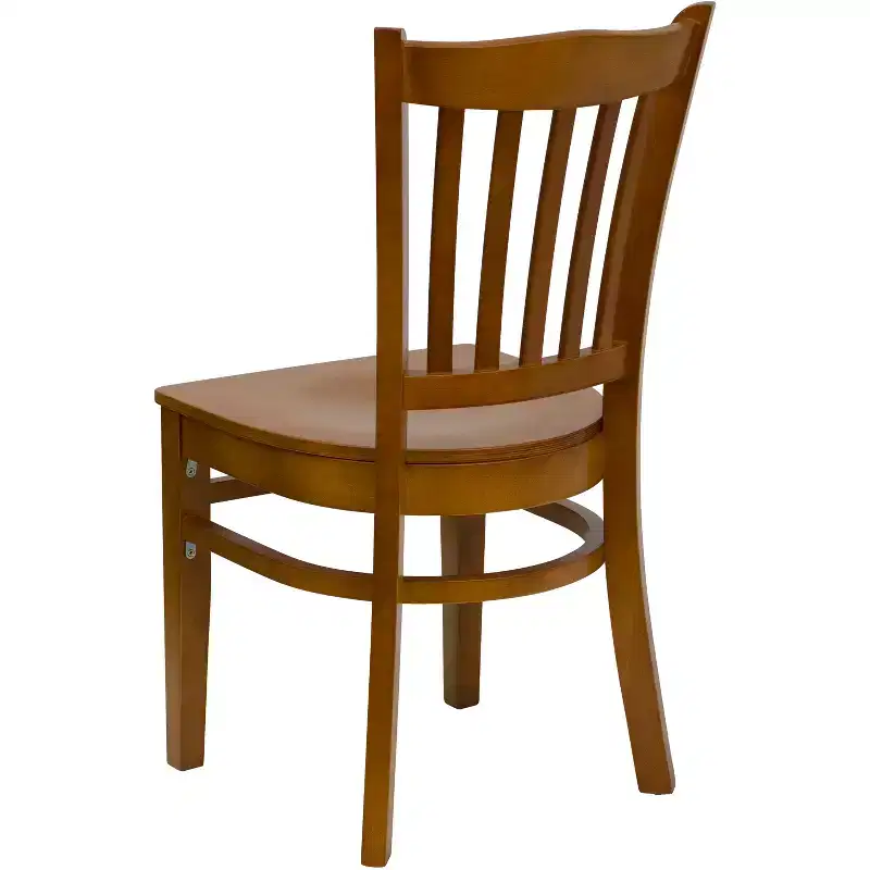 Vertical Slat Back Wooden Restaurant Chair