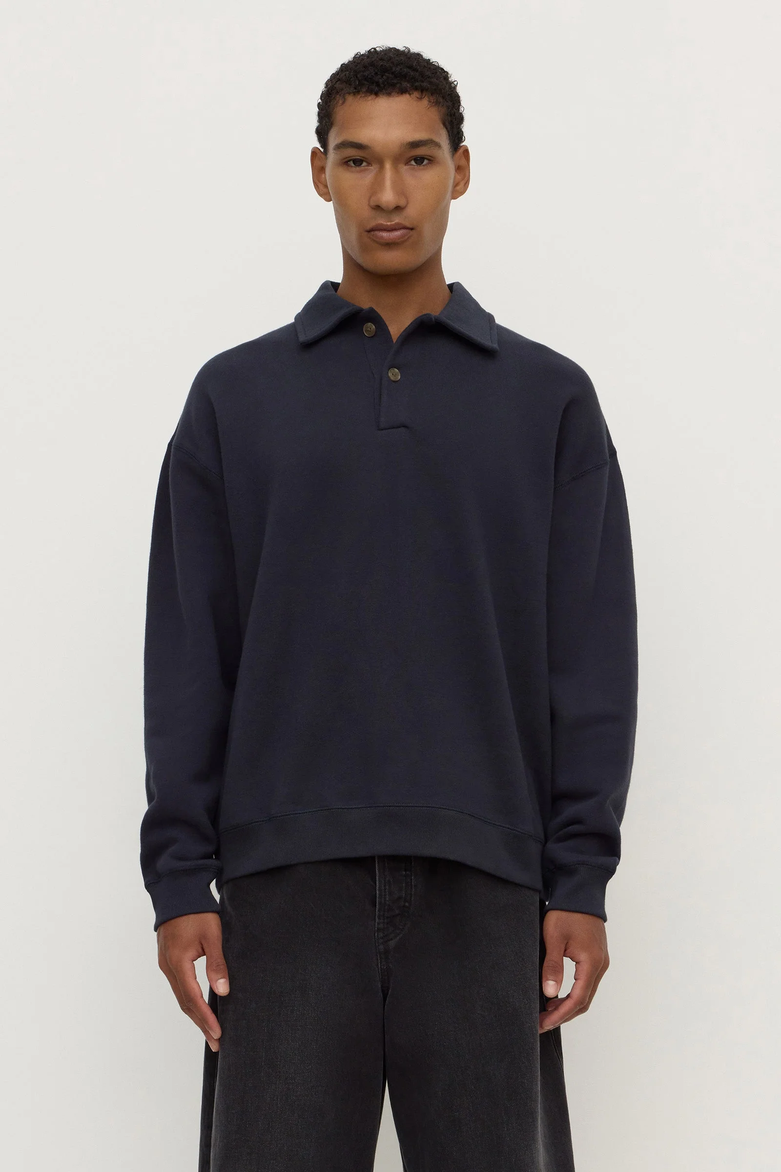 True Navy Fleece Polo