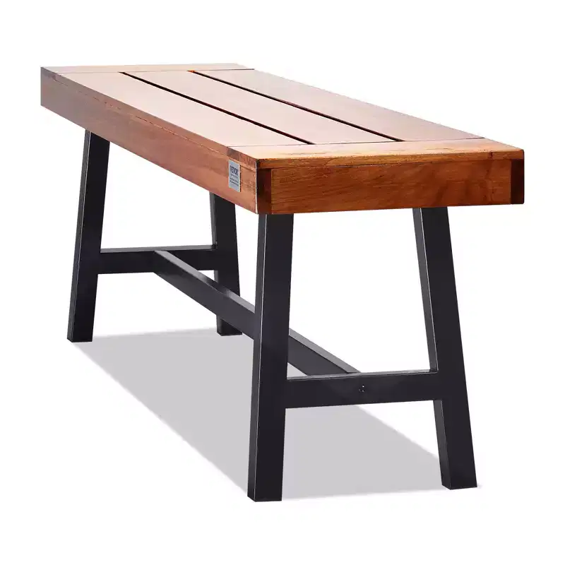 VEVOR Outdoor Bench, 63 inches Wood Garden Bench with Metal Leg for Outdoors, Outdoor Garden Park Bench, 500 lbs Load Capacity Bench