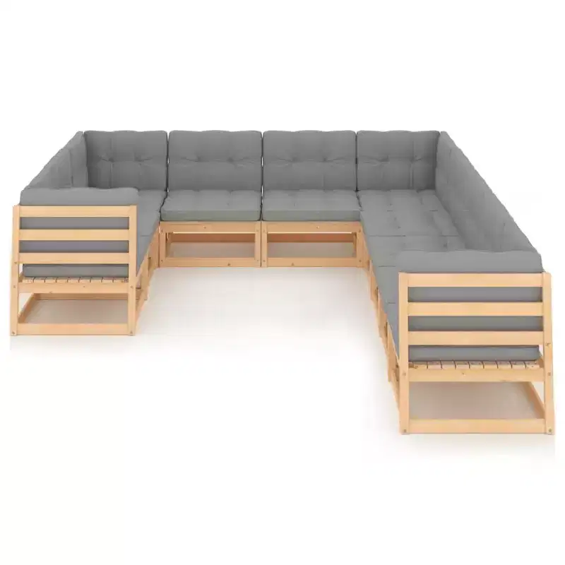 vidaXL Garden Lounge Set Natural Wood Solid pinewood Large Modular