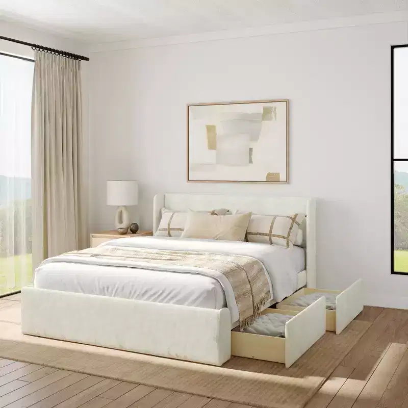 Modern Upholstered Bed - Queen