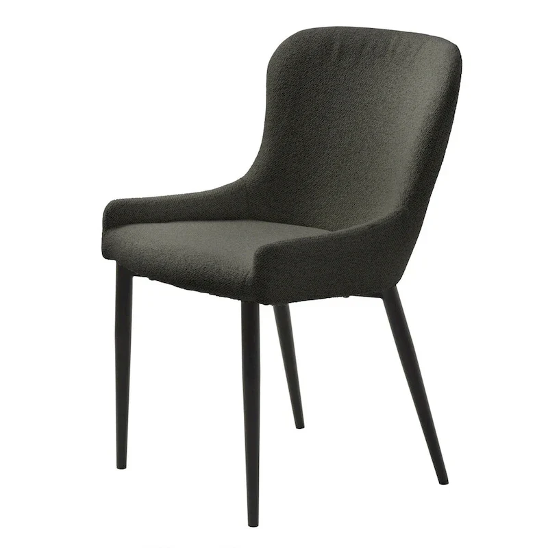 Rye Studio Boucle Dining Chairs with Black Steel Legs, Set of 2