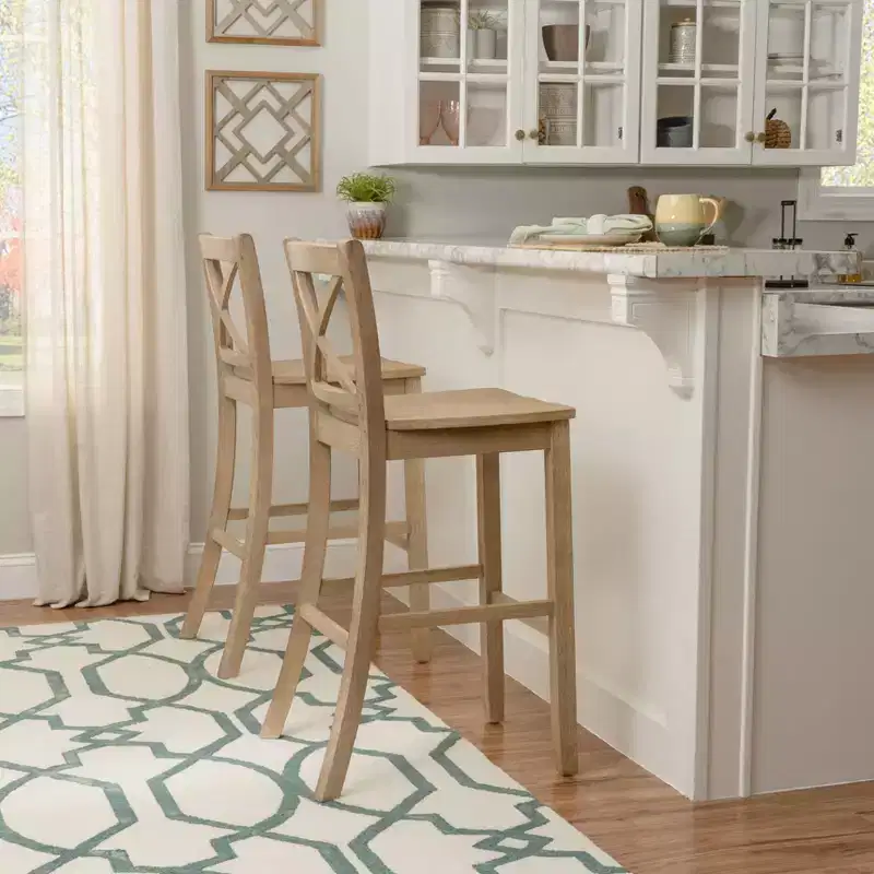 Linon Torino Wash X Back Counter Height Barstool Gray