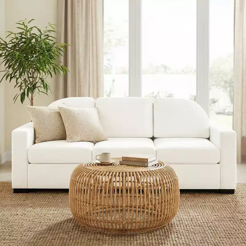 Christopher Knight Home Noor Modern 84.7 3-Seater Wooden Chenille Upholstered Sofa with Curved Backrest