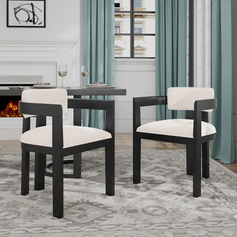 Conrad Sophisticated Modern Dining Chair With Armrest by Christopher Knight Home